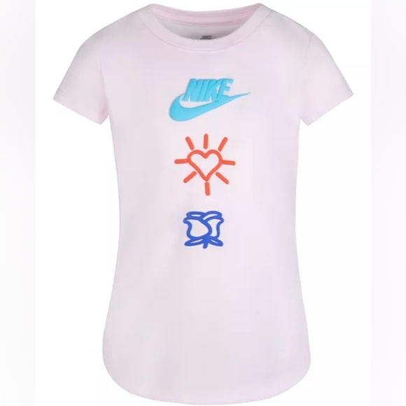 NIKE Toddler Girls Love Icon Stack Short Sleeves T-shirt Size 2T - Picture 3 of 5